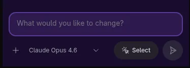 The prompt input bar showing the text field, model selector, and action buttons
