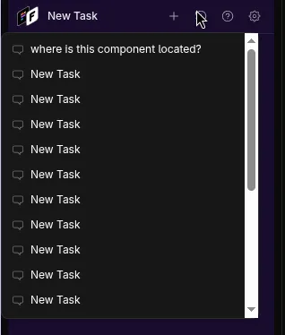 The session list — showing multiple conversation sessions with titles and timestamps